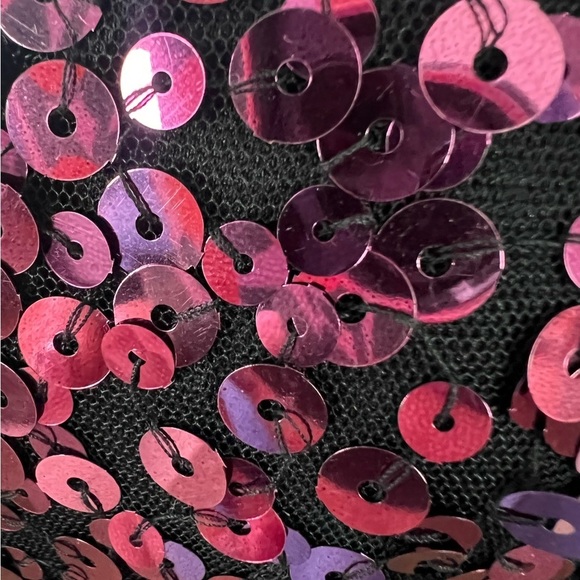 Nwt Scala Plum Pink Sequins Mesh Stretchy Bodycon Dress Size 4 - Picture 14 of 17